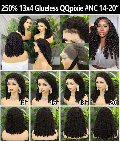 16A Raw Human Hair Wig Virgin New Burmese Curly 250% Lace Front 13X4 HD Transparent Frontal Glueless Wig for Black Women