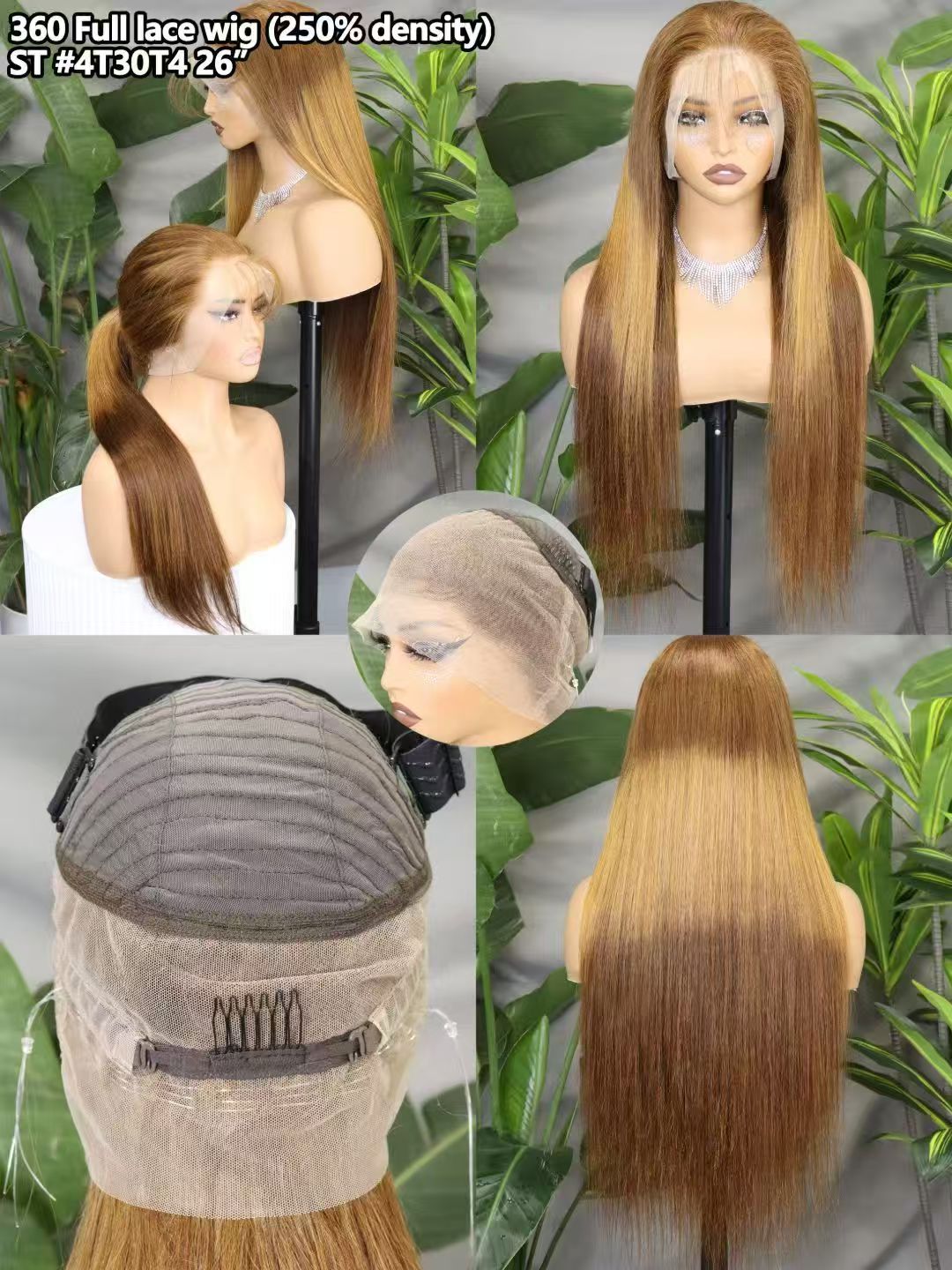 360 Full Lace hair wig 26inch Invisi Strap  Glueless Wig Invisible Drawstring many colors Straight 99j Lace Front Human Hair