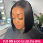 Glueless Human Hair Wigs Brazilian Straight Bob Wig 5x5 Pre Cut Lace Wigs For Women SDD Transparent Lace Front Human Hair Wigs