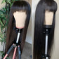 Moisie Straight Bang Human Hair Wig With Bang 250% Glueless Wig Human Hair Ready to Wear 4x4 lace Wigs Human Hair for Women