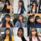 Moisie Straight Bang Human Hair Wig With Bang 250% Glueless Wig Human Hair Ready to Wear 4x4 lace Wigs Human Hair for Women