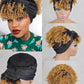 Human Hair Headband Wig with Curly 180% Density Kinky Curly Pineapple Hair Extensions Headband Wig for Black Women