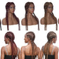 Novelties Hand Braided Synthetic Lace Front Box Braided Wigs with 360 Swiss Lace Front Double Dutch Braid Wig for Black Woman