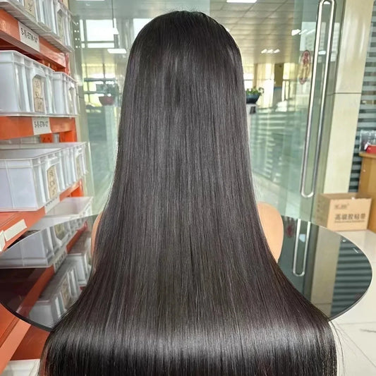 13x4 Full Frontal Lace Wig Super Double Drawn Bob Bone Straight High Quality Human Hair Full Frontal Lace Wig