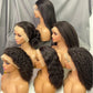 HD High Density 13x4 Frontal Lace Black Women's Glueless Pre-Plucked Long Body Wave Pixie Curly Kinky Curly Water Wave Available