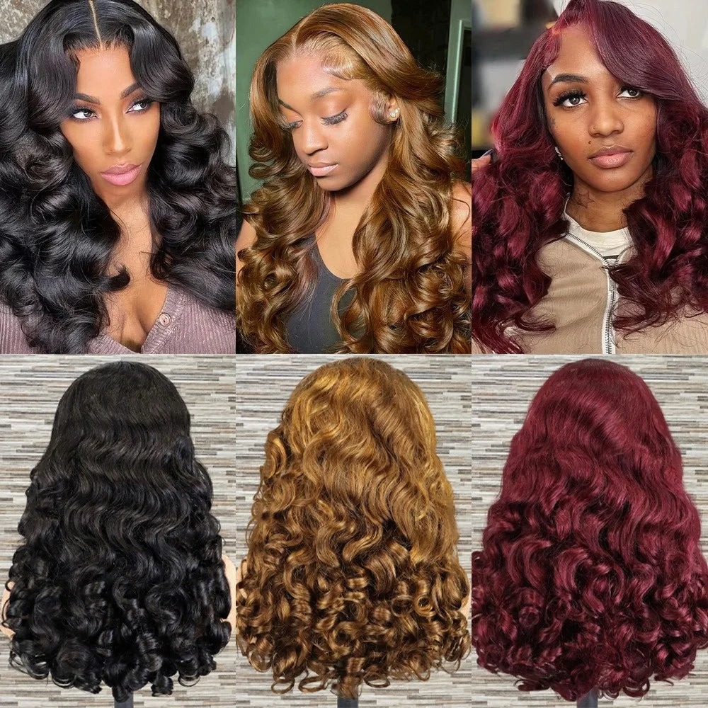 13*4 full front lace 300% Density Glueless Wig Bouncy Loose Can Be Perm & Dyed Best-Selling Factory in Stock Wholesale human hair super double drawn