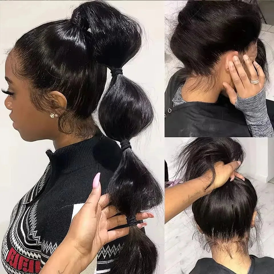 HD 360 Full Lace Wig for Women 26inch many colors Straight wear&go wig  Pre-Plucked Human Hair Gluless with invisible strip and adjustable band