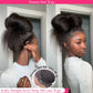 Kinky Straight OQ hair Invisi Strap wear & go 360 Full Lace Glueless Wig Drawstring Human Hair Wigs Pre Cut adjustable cap
