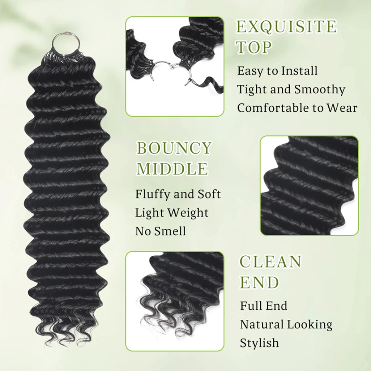 Wholesale 15A Grade 16-24 Inch Natural Color Feather Crochet Human Hair Extensions Burmese Curl Knotless Boho Style Hair