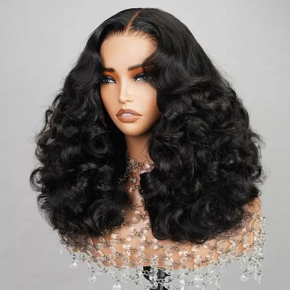 Glueless Fumi Loose 13x4 Lace Frontal Wigs 300% Full Human Hair Wigs Wholesales 14-26 Inches Factory Sales