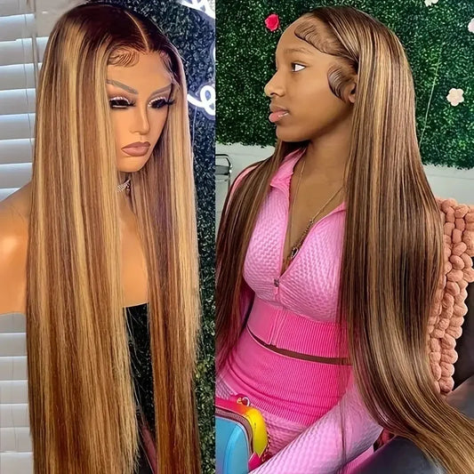 13x4 Full Frontal Lace Wig Straight Glueless with Pre-Plucked 200% Density Available in Various Colors Human Hair Type