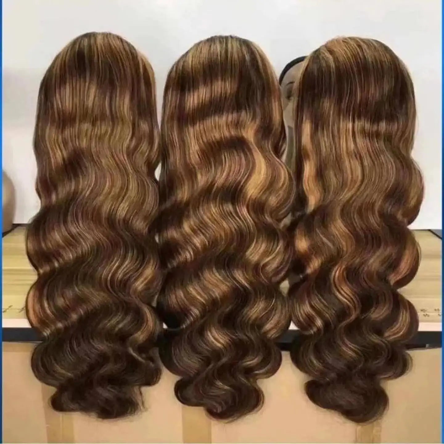 220% Cheap Price Transparent P4/27 Body wave 13*4 Full Lace Front Wig,Ombre Brown  Wigs,Honey Blond Highlight 4/27 Human Hair Wig
