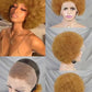 13x4 Full Frontal Afro Curly Wig Pixie Cut in Various Colors for Black Women