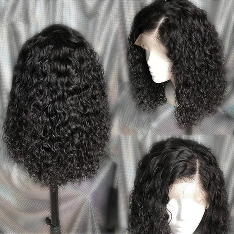 100% Virgin Brazilian Human Hair Wig Pre Pluck Straight Water Wave Curly Quality Lace Wig bob Human Hair Wigs
