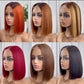 2x6 Kim Closure Super Double Drawn Bob Wig Bone Straight Human Hair in Various Colors