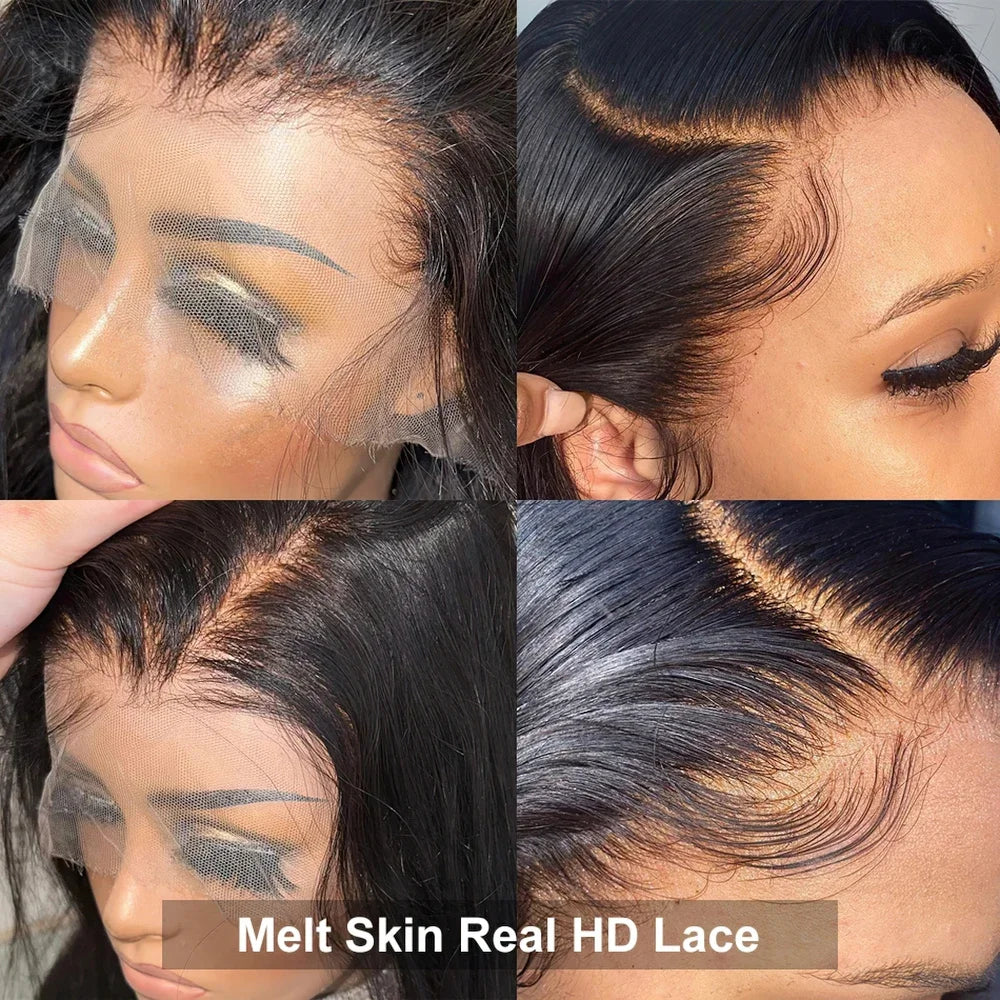 360 Pre Cut Invisible HD Lace Front Glueless Straight KKS KC Hidden Strap 14-28 Inch Raw India Human Hair Wigs with Transparent Lace
