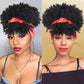 Headband Wigs with Bangs AFRO CURLY Natural Hair for Black Women Ombre Brown 100% human hair Wig