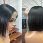 Super Double Drawn Bob Wig with 4x4 Closure Bone Straight Natural Color Made From High Quality Human Hair