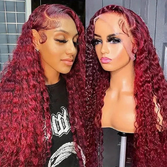 13x4 Full Frontal Lace Wig Pre-Plucked Glueless Water Wave Style in Human Hair 22inch