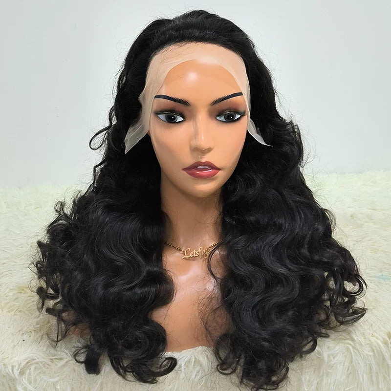 Glueless Fumi Loose 13x4 Lace Frontal Wigs 300% Full Human Hair Wigs Wholesales 14-26 Inches Factory Sales