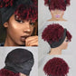 Human Hair Headband Wig with Curly 180% Density Kinky Curly Pineapple Hair Extensions Headband Wig for Black Women