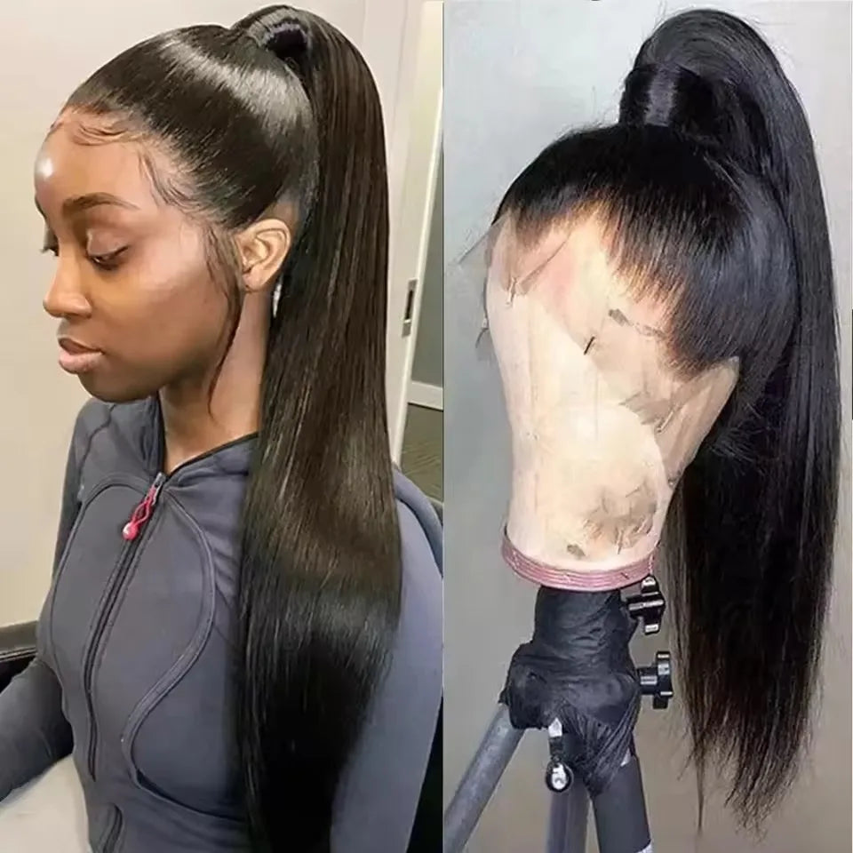 HD 360 Full Lace Wig for Women 26inch many colors Straight wear&go wig  Pre-Plucked Human Hair Gluless with invisible strip and adjustable band