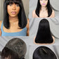 Bone Straight Bob Wigs Raw Brazilian Hair Vendor Natural Color Short Bob 1x4 Full Lace Front Human Hair Wigs for Black Women
