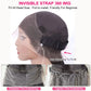 250 Density 22inch 26inch Invisi Strap 360 Full Lace Glueless Wig Invisible Drawstring Frontal Wig Kinky Straight Lace Front Human Hair