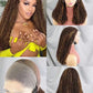 300% density Highlight Color Human Hair Wigs for Black Women Pixie Curly Lace Frontal Wigs Raw Cambodian Super Double Drawn Wig
