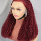300% density Highlight Color Human Hair Wigs for Black Women Pixie Curly Lace Frontal Wigs Raw Cambodian Super Double Drawn Wig