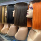 2x6 Kim Closure Super Double Drawn Bob Wig Bone Straight Human Hair in Various Colors