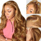 220% Cheap Price Transparent P4/27 Body wave 13*4 Full Lace Front Wig,Ombre Brown  Wigs,Honey Blond Highlight 4/27 Human Hair Wig