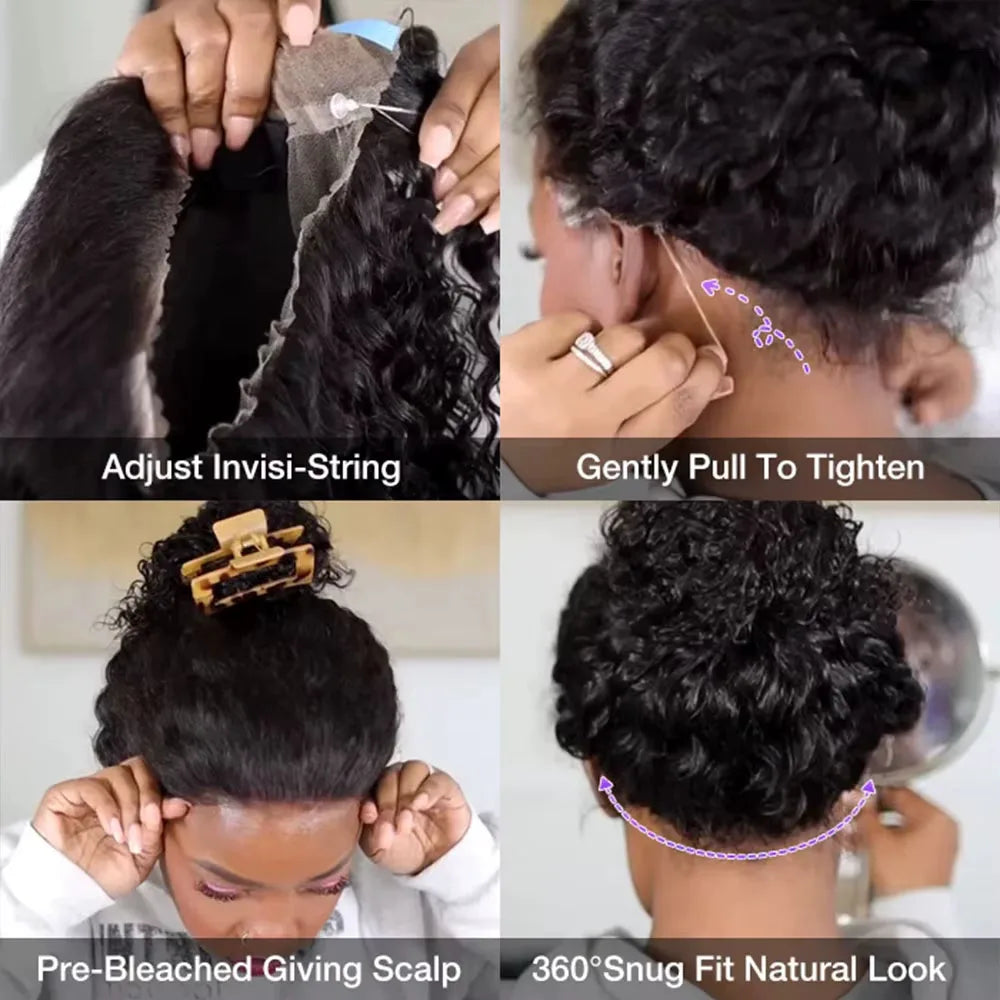 360 Full Lace Frontal Pixie  Curly Wigs Cuticle Aligned Raw Indian Hair Wig HD swiss Lace Front Wigs Human Hair
