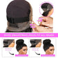 Kinky Straight OQ hair Invisi Strap wear & go 360 Full Lace Glueless Wig Drawstring Human Hair Wigs Pre Cut adjustable cap