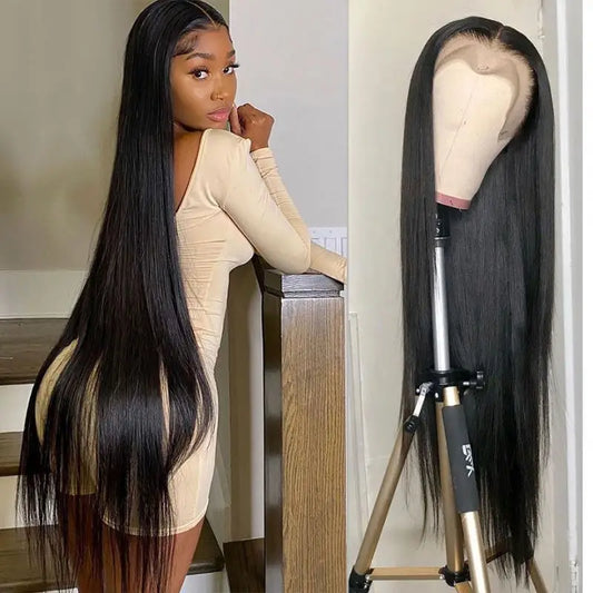 Pre Plucked 12A Wig 32 Inch Human Hair Full Lace Front Natural Transparent Lace Human Hair  Long Hair Wholesale Lace Wig