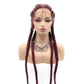 Novelties Hand Braided Synthetic Lace Front Box Braided Wigs with 360 Swiss Lace Front Double Dutch Braid Wig for Black Woman