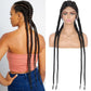 Novelties Hand Braided Synthetic Lace Front Box Braided Wigs with 360 Swiss Lace Front Double Dutch Braid Wig for Black Woman