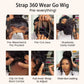 Invisible Strap 360 Glueless Ready to Wear Go Wig 360 Full Lace Frontal afro curly Wig With Curly Edges Hairline for Black Women