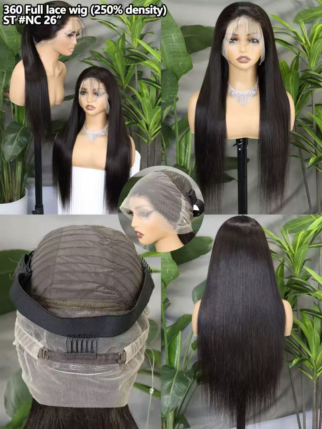 360 Transparent Lace 100% Human Hair Wig Tied to Ponytail High Ponytail invisi strap Wig 250% Density Glueless Wigs