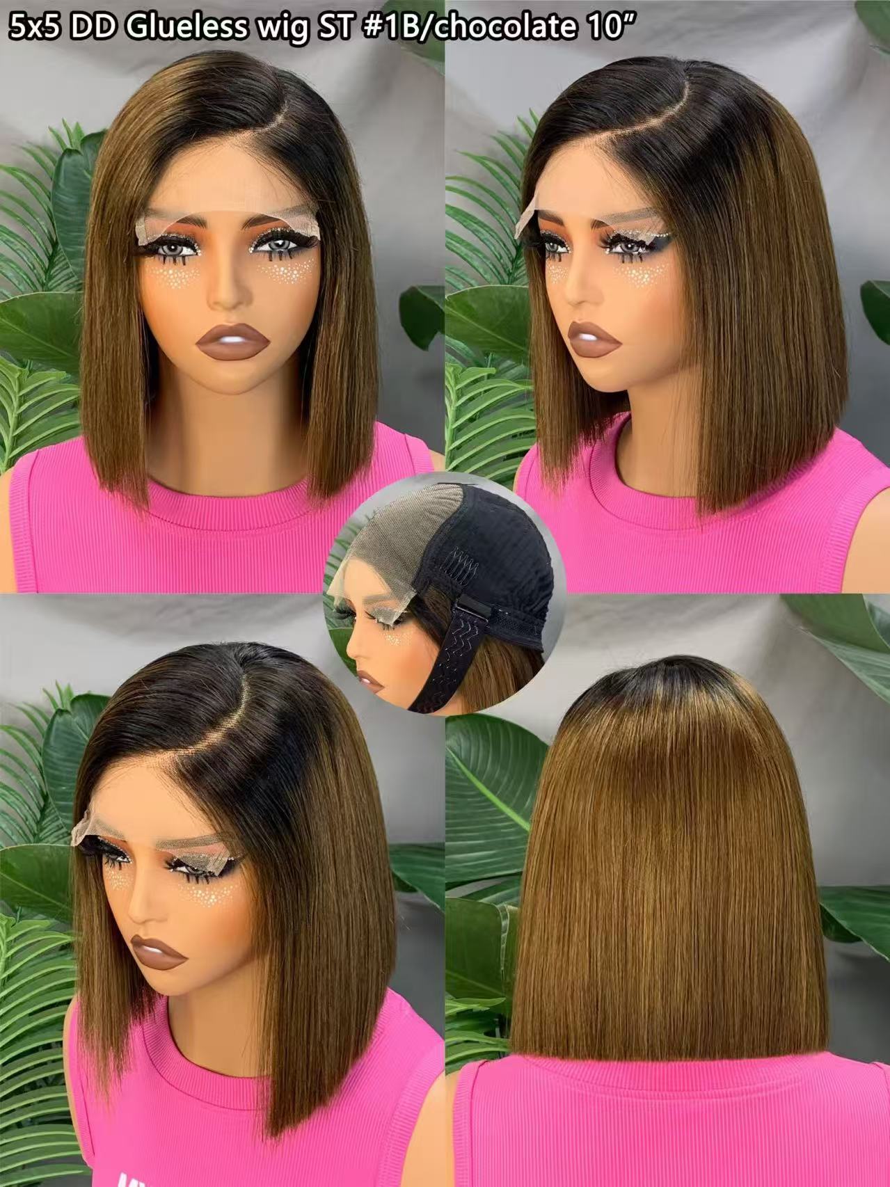 Glueless Wigs Human Hair Pre Plucked Pre Cut Wear and Go 5X5 HD Lace 99j Closure Bob Wig Straight Short Bob Wig Human Hair for Women