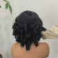 4x4 18inches bouncy loose texture Super Double Drawn 300% Density Human Hair Lace Wig