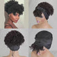 Headband Wigs with Bangs AFRO CURLY Natural Hair for Black Women Ombre Brown 100% human hair Wig
