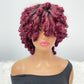 Human Hair Pixie Cut Wigs Short Bob Curly Wig 13*1 T-part Frontal Lace Pixie Cut 99j Wig
