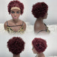 Human Hair Pixie Cut Wigs Short Bob Curly Wig 13*1 T-part Frontal Lace Pixie Cut 99j